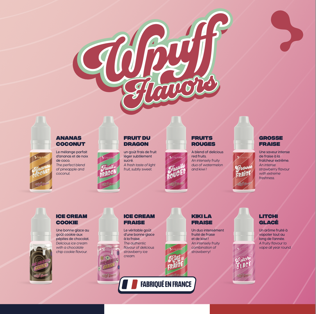Carte des saveurs WPuff Flavors