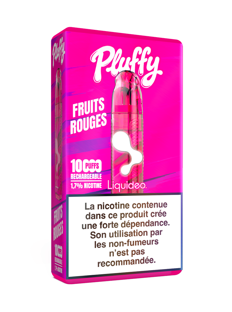 Pluffy - Fruits Rouges - Starter (1 Batterie + 1 pod remplissable + 1 fiole 10ml) 1,7% nicotine x5
