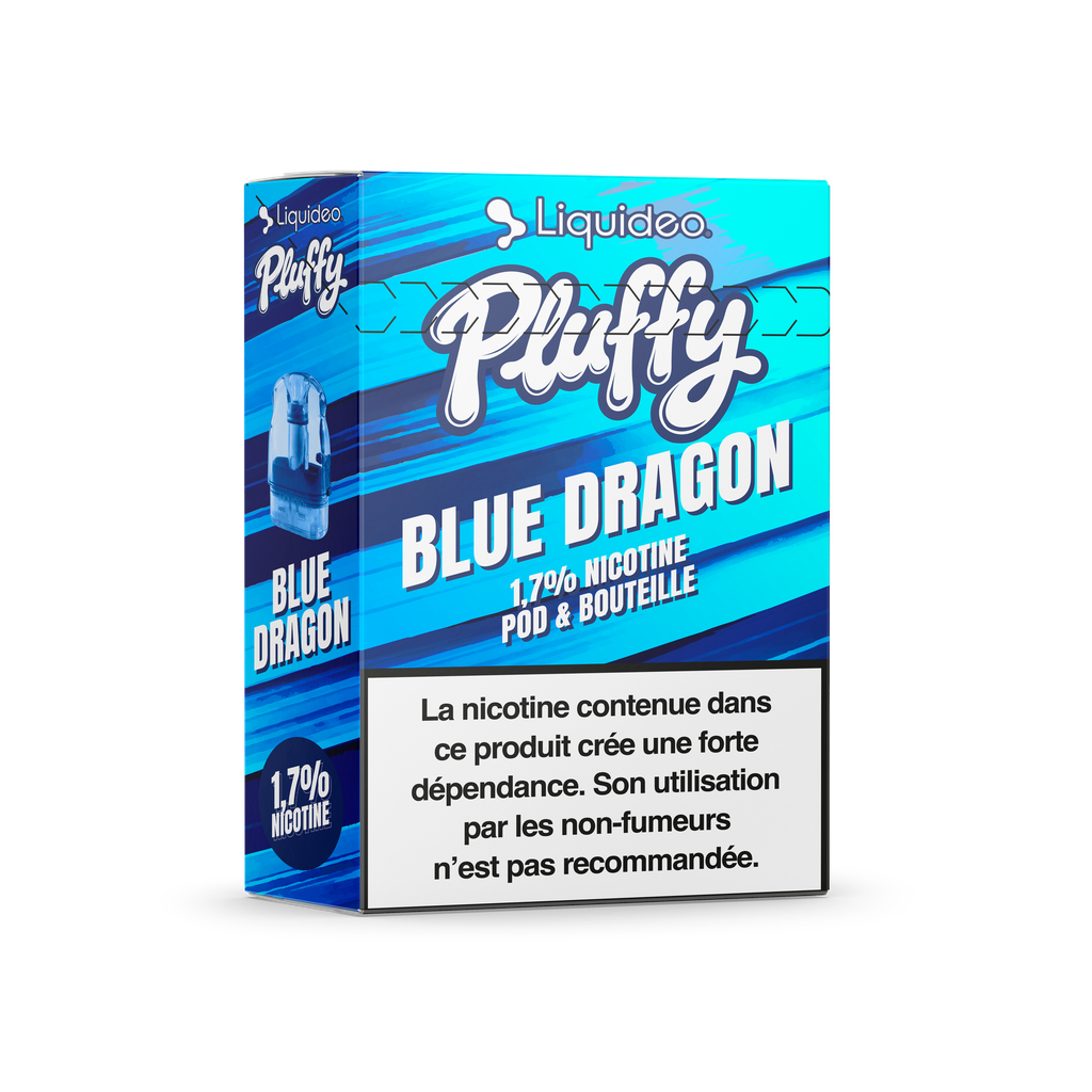 Pluffy - Blue Dragon - 1 pod + 1 fiole 10ml 1,7% nicotine x10
